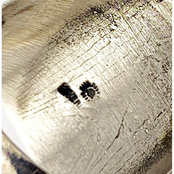 Massive Bell Sand Cast Sterling Silver Spiderweb Turquoise Men’s Ring Size 11.75 - Picture 5 of 6